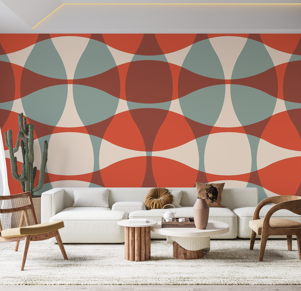 Premium Peel & Stick Wall Mural - Retro Geometric Shapes