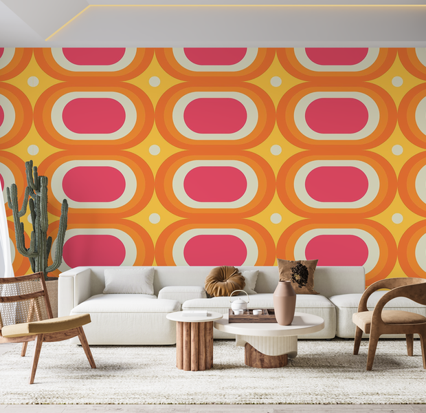 Premium Peel & Stick Wall Mural - Retro Pattern