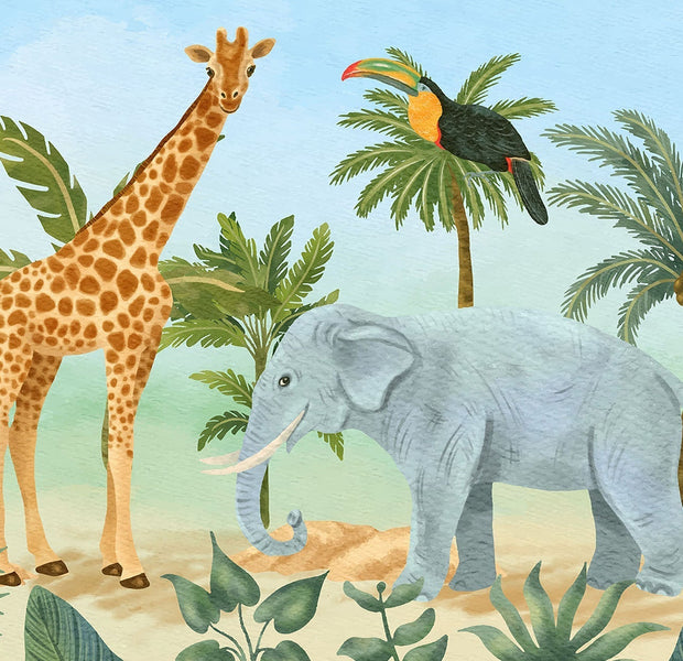 Premium Peel & Stick Wall Mural - Safari Animals