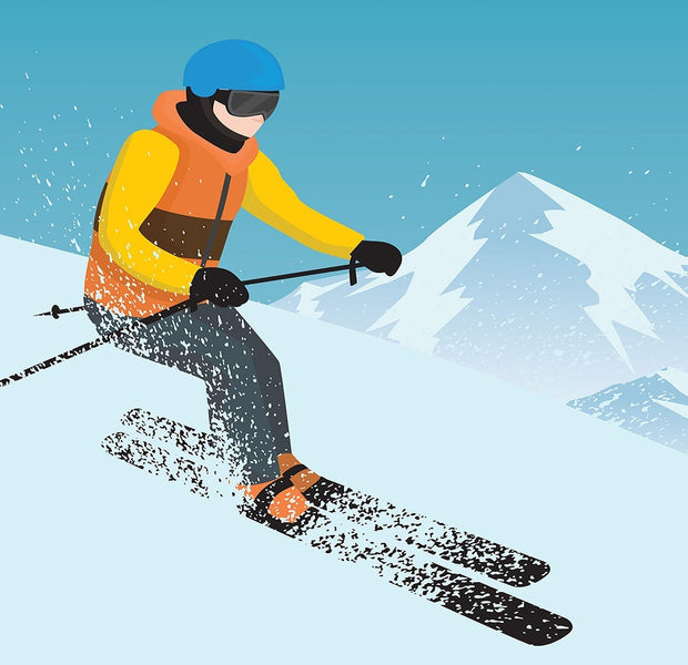 Premium Peel & Stick Wall Mural - Skiing Adventure
