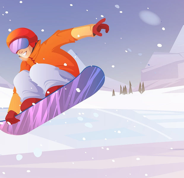 Premium Peel & Stick Wall Mural - Snowboard Jump