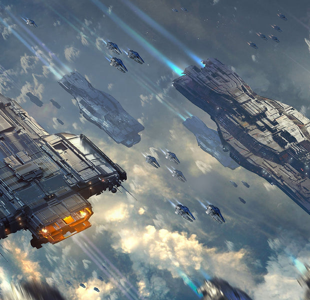 Premium Peel & Stick Wall Mural - Space Fleet Adventure