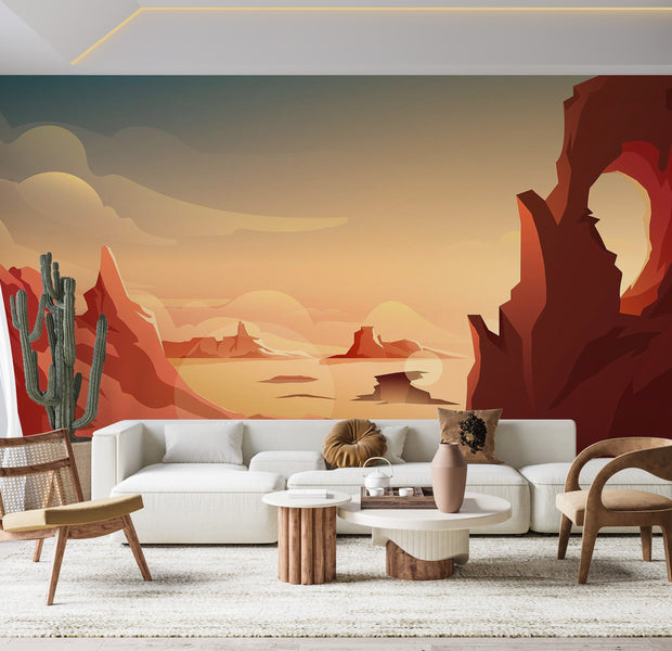 Premium Peel & Stick Wall Mural - Sunset Canyon