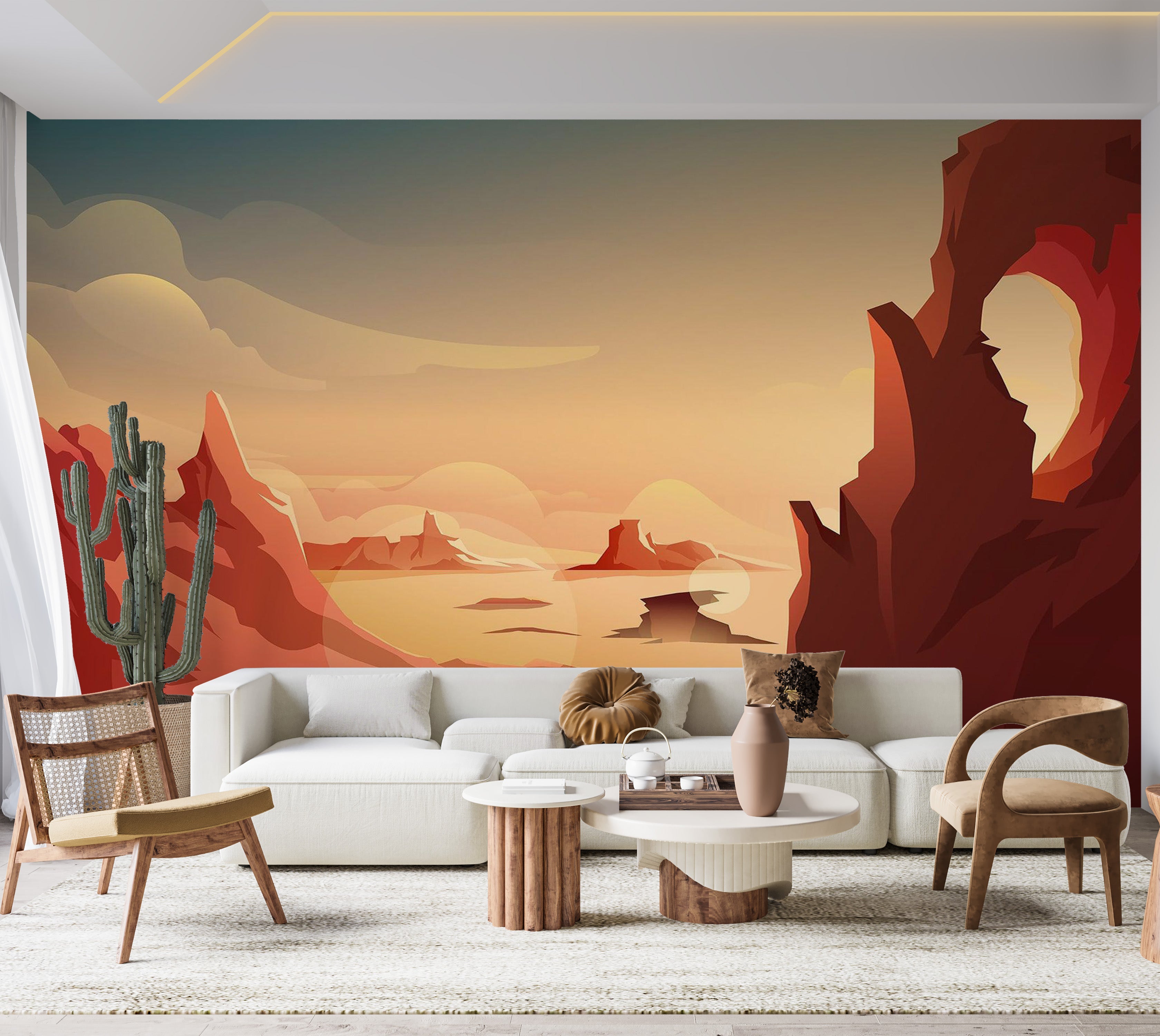 Premium Wallpaper Wall Mural - Sunset Canyon 60"Wx40"H / Non-Woven Fleece