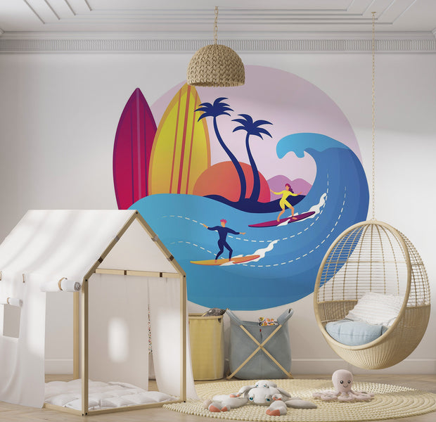 Premium Wallpaper Wall Mural - Surfing Paradise
