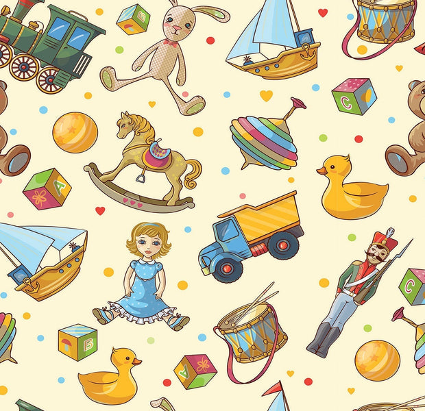 Premium Peel & Stick Wall Mural - Toy Pattern