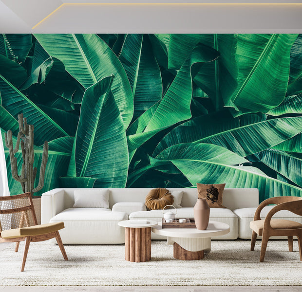Premium Peel & Stick Wall Mural - Tropical Leaves