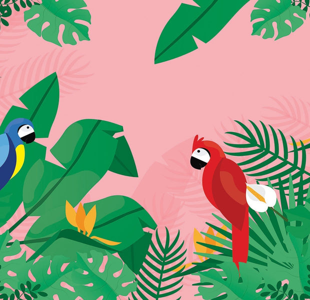 Premium Peel & Stick Wall Mural - Tropical Parrots