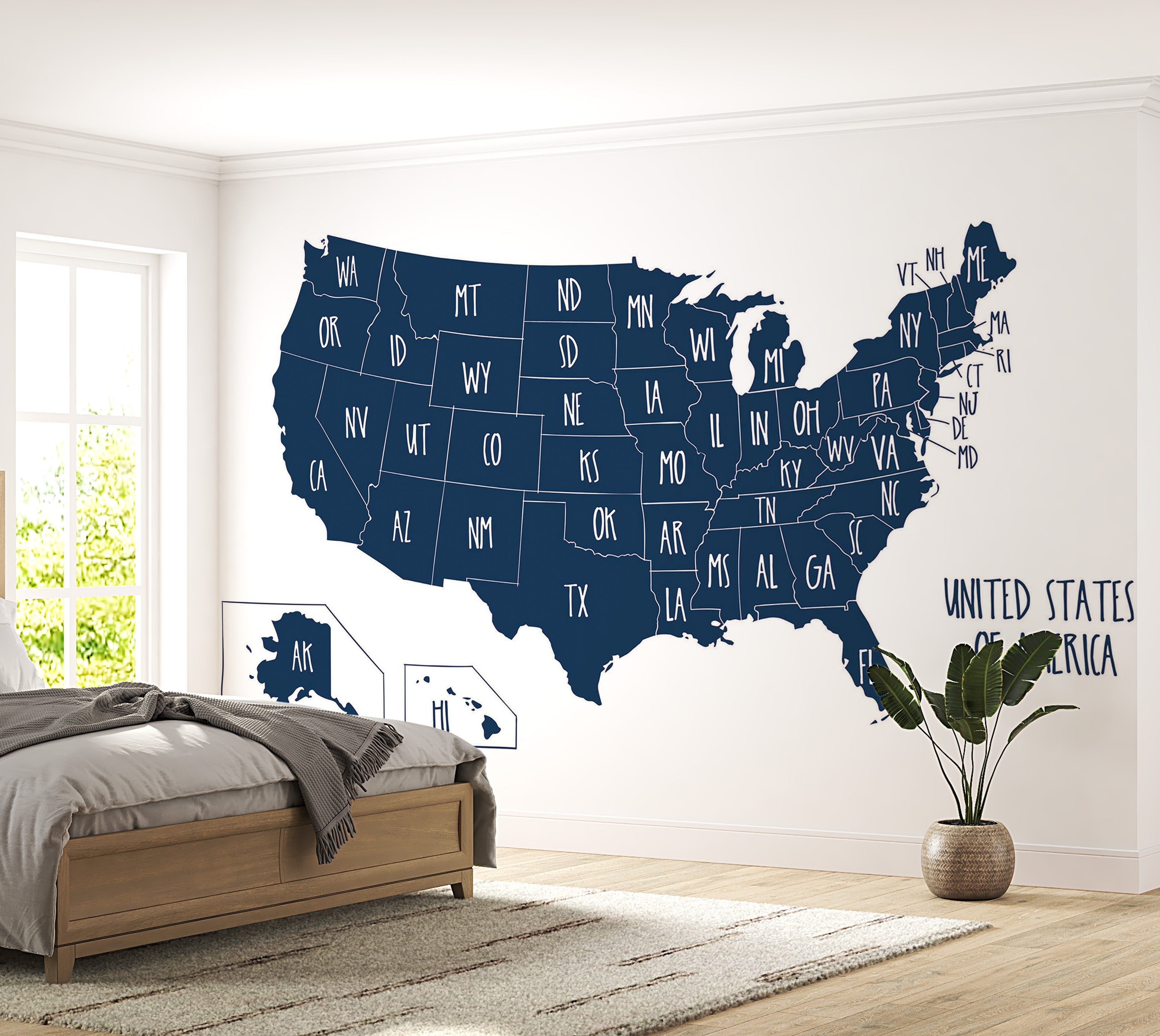 Premium Wallpaper Wall Mural - USA Map