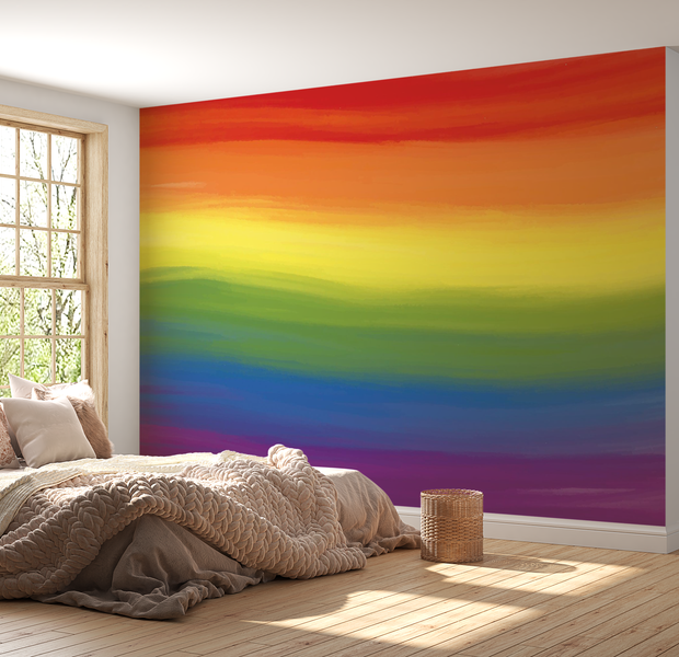 Premium Peel & Stick Wall Mural - Vibrant Rainbow Gradient