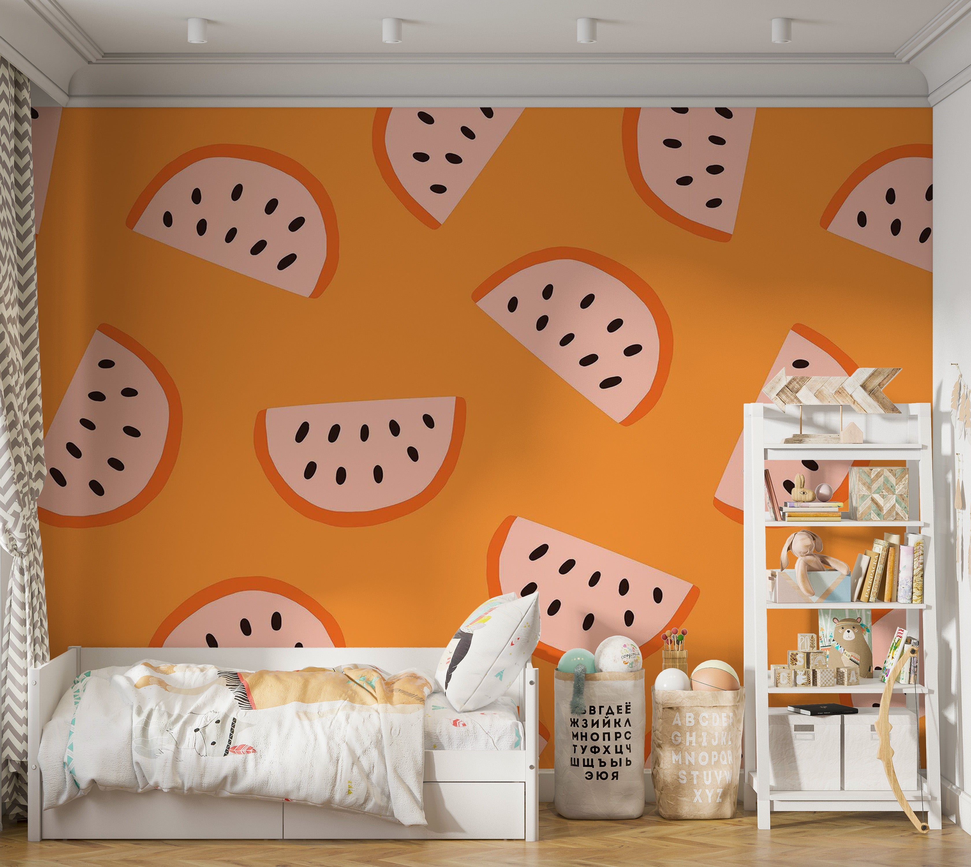 Premium Wallpaper Wall Mural - Watermelon Slices 60"Wx40"H / Non-Woven Fleece