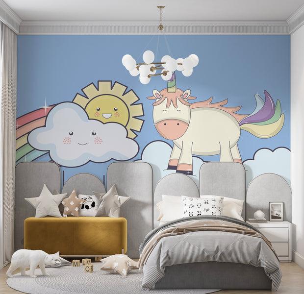 Premium Wallpaper Wall Mural - Whimsical Unicorn Sky