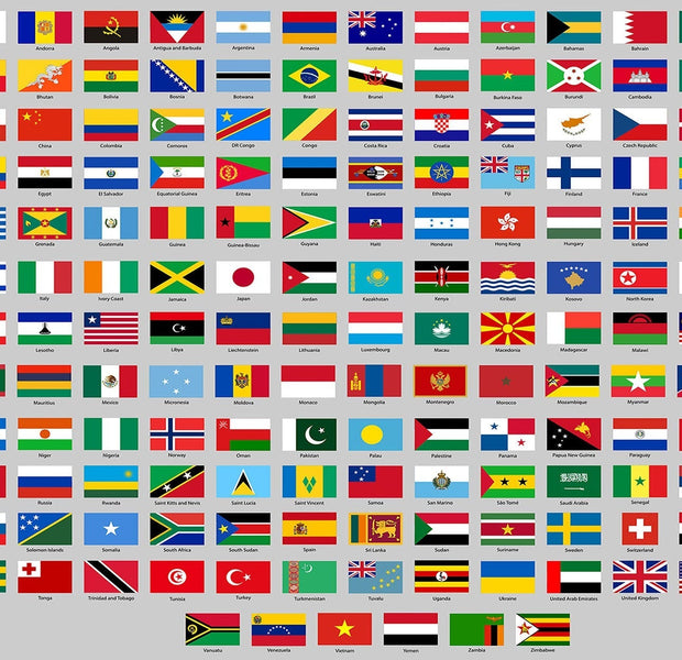 Premium Peel & Stick Wall Mural - World Flags Collection