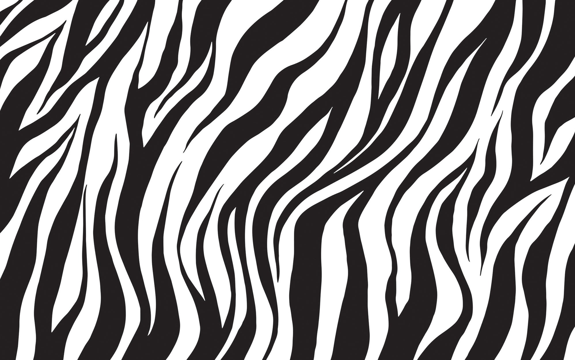 Abstract black and white zebra stripe pattern wall mural in an interior setting