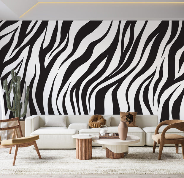 Premium Peel & Stick Wall Mural - Zebra Stripes