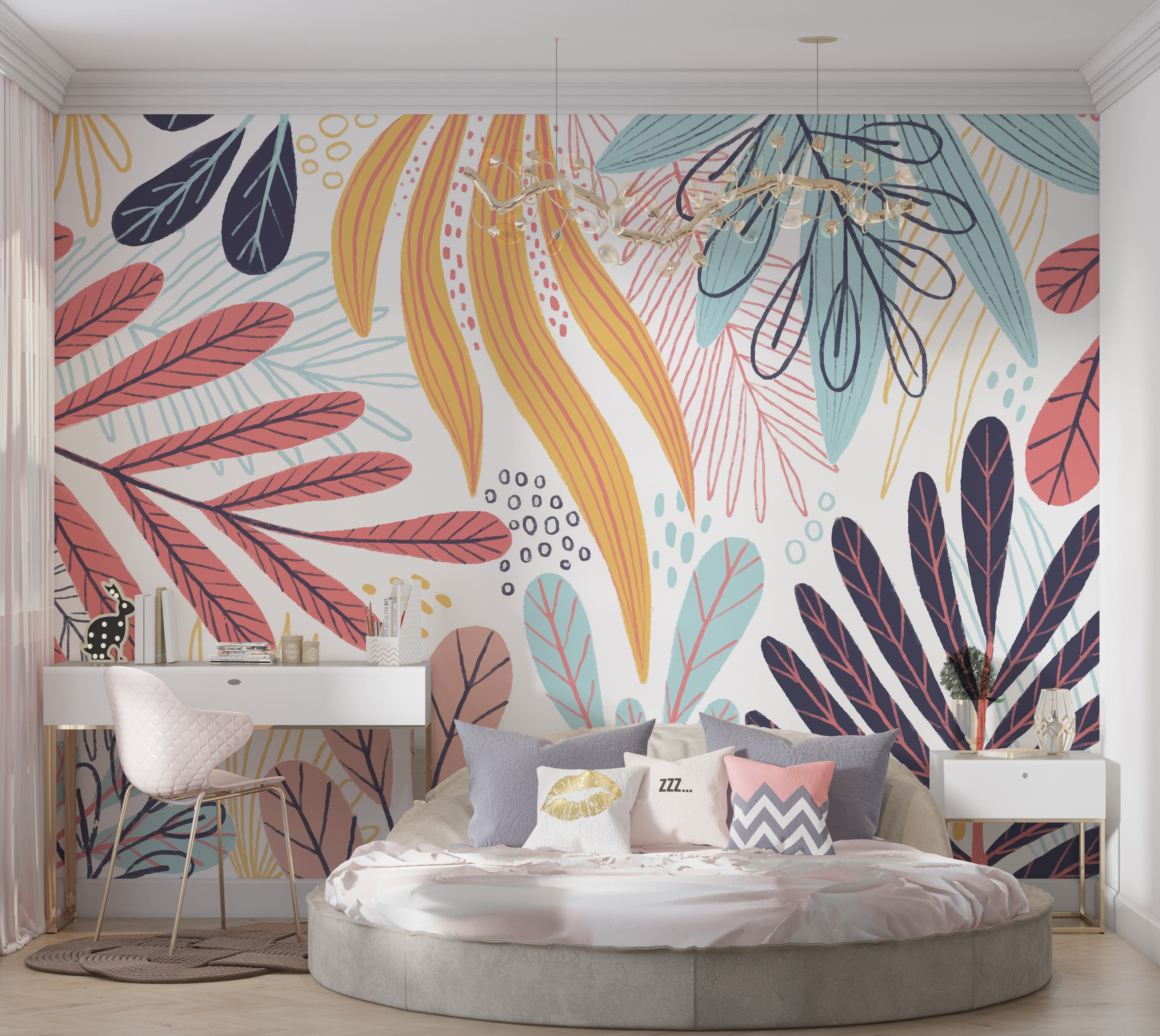 Premium Wallpaper Wall Mural - Abstract Botanical Leaves
