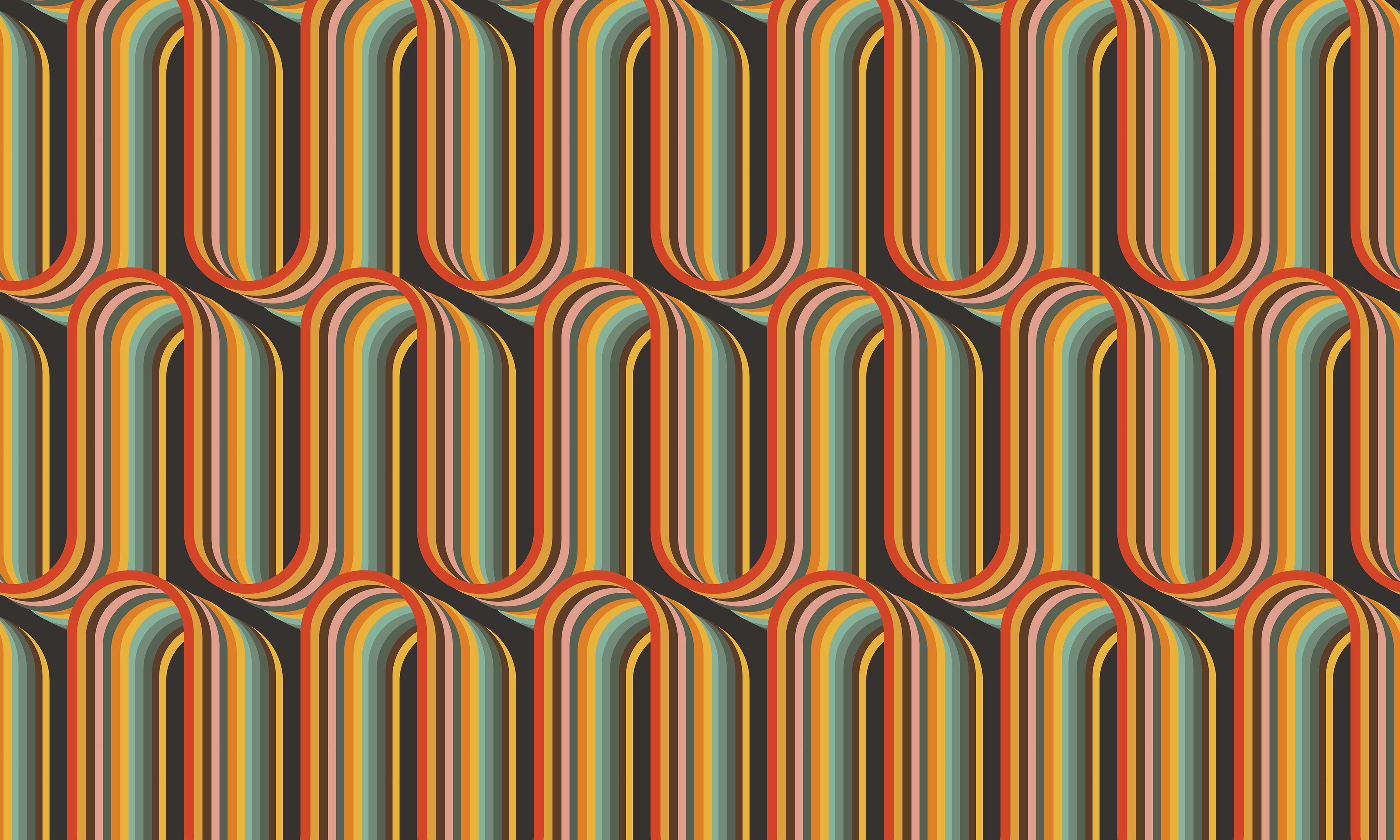 Premium Wallpaper Wall Mural - Retro Lines