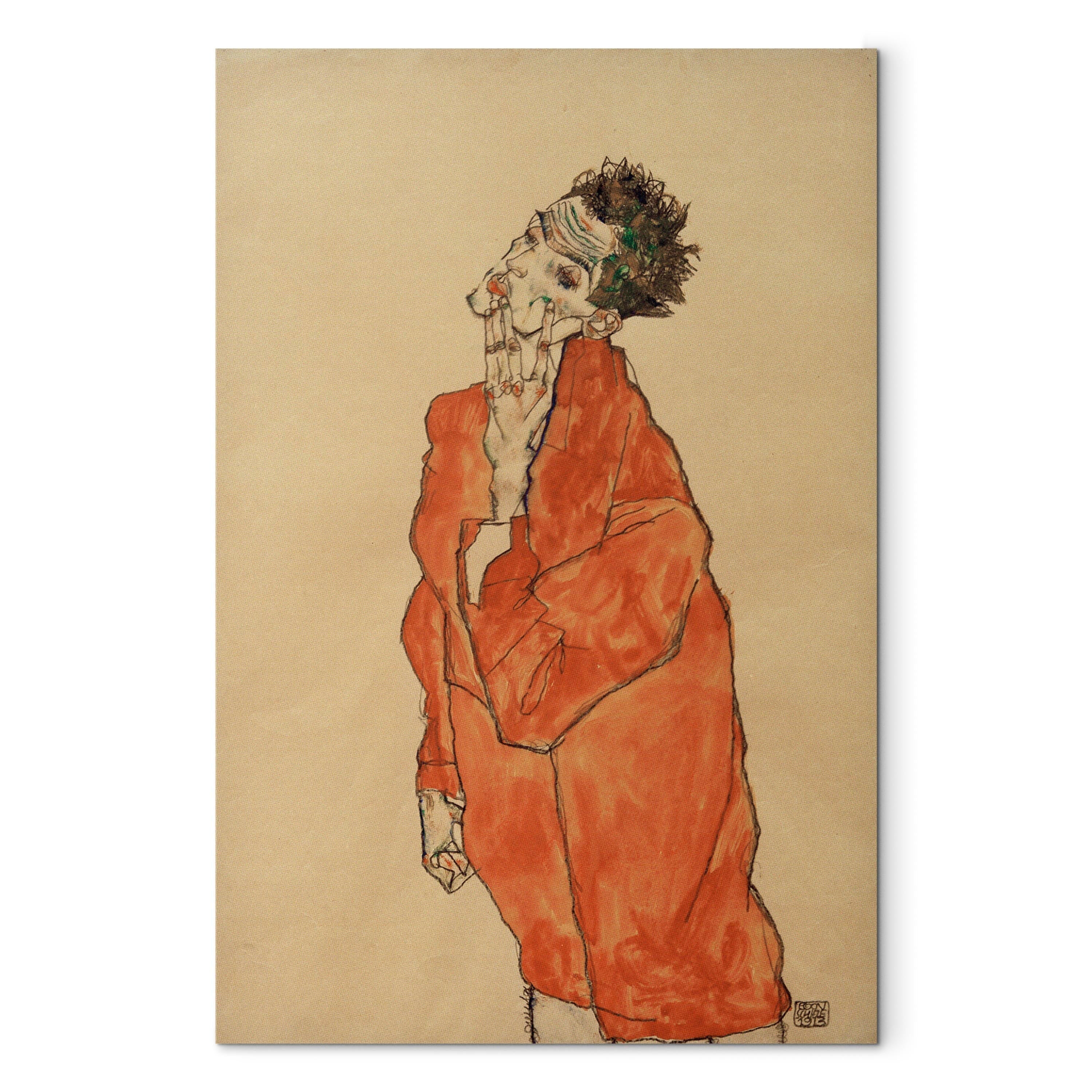 Reproduction Canvas Wall Art - Man in Orange Jacket