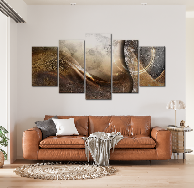 Space Canvas Wall Art - Lunar Planet - 5 Pieces