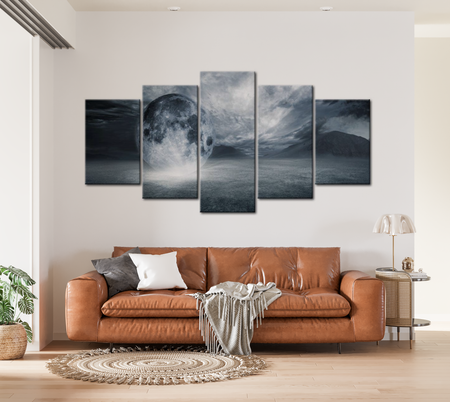 Space Canvas Wall Art - New Planet - 5 Pieces