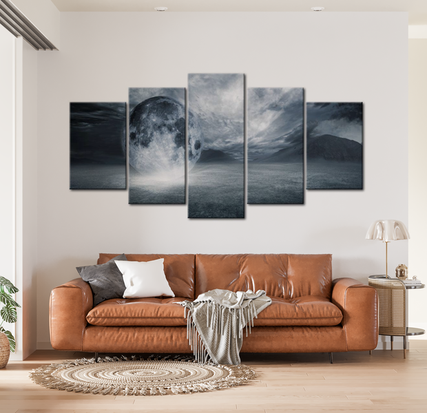Space Canvas Wall Art - New Planet - 5 Pieces
