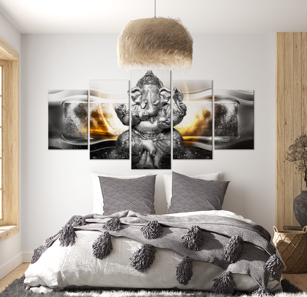 Spiritual Canvas Wall Art - Buddha Elephant - 5 Pieces