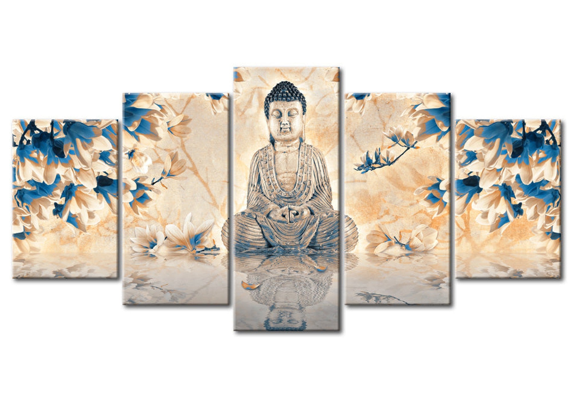 Spiritual Canvas Wall Art - Buddha Guide - 5 Pieces