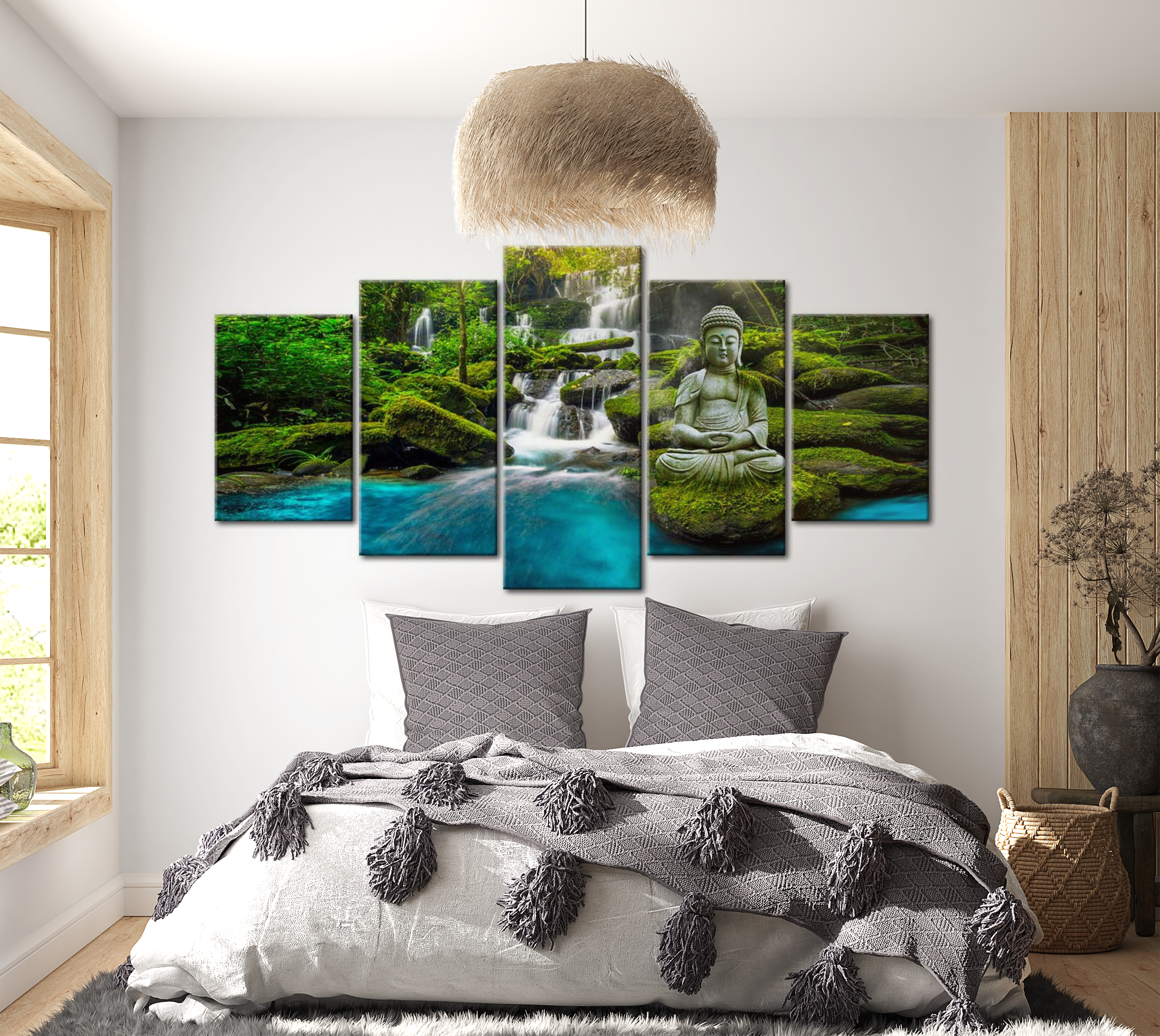 Spiritual Canvas Wall Art - Buddha Harmony - 5 Pieces