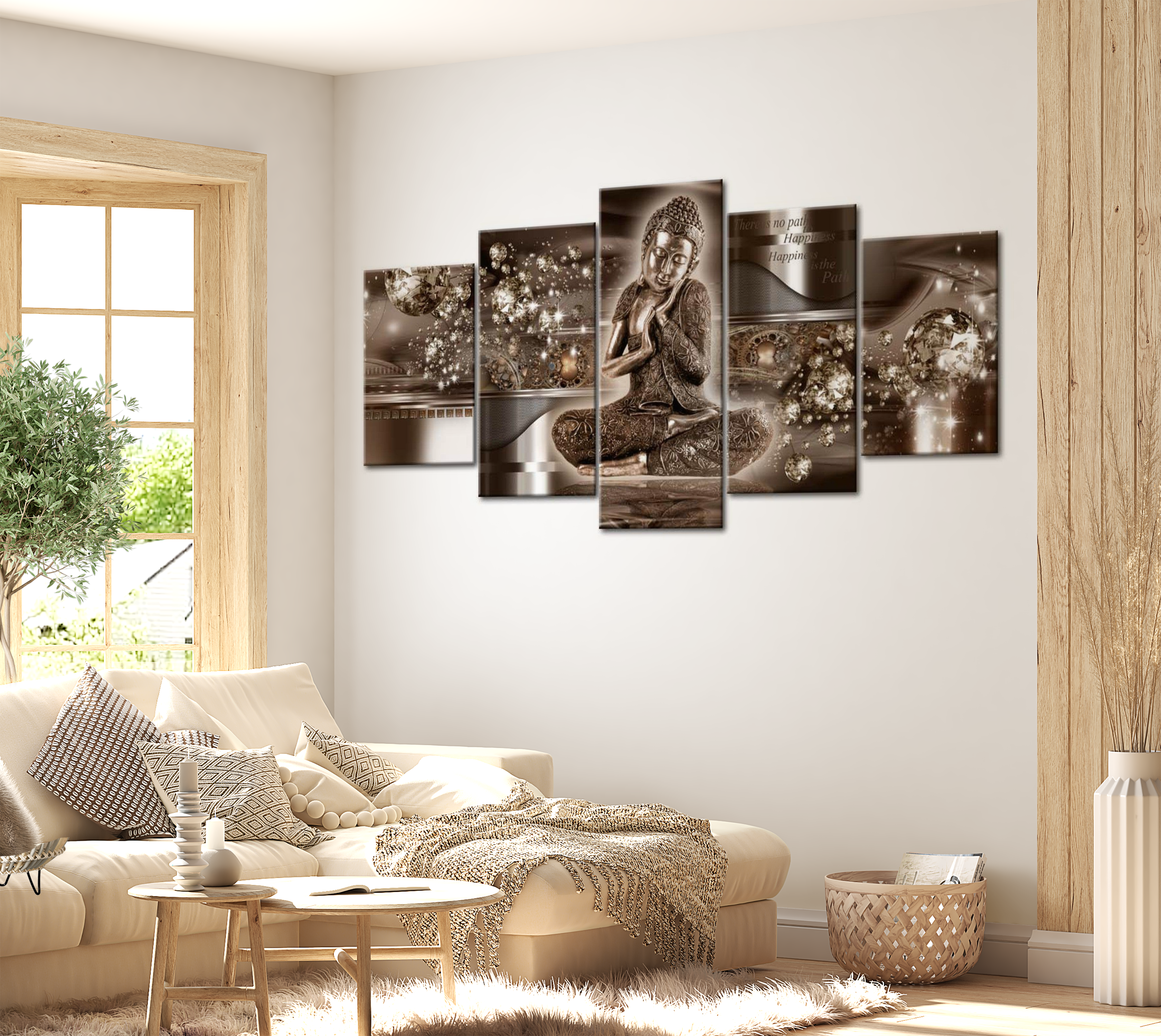 Spiritual Canvas Wall Art - Buddha Inner Harmony - 5 Pieces