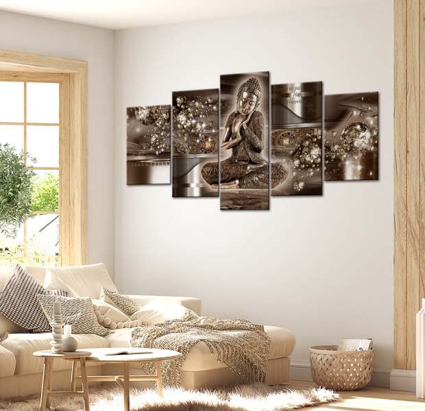 Spiritual Canvas Wall Art - Buddha Inner Harmony - 5 Pieces