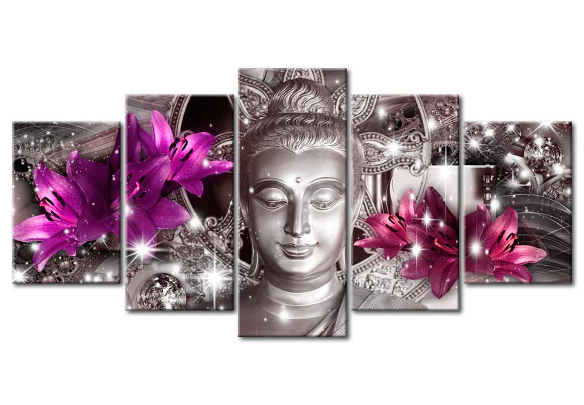 Spiritual Canvas Wall Art - Glitter Wellness - 5 Pieces