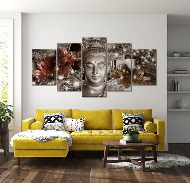 Spiritual Canvas Wall Art - Jewel Of Meditation - 5 Pieces