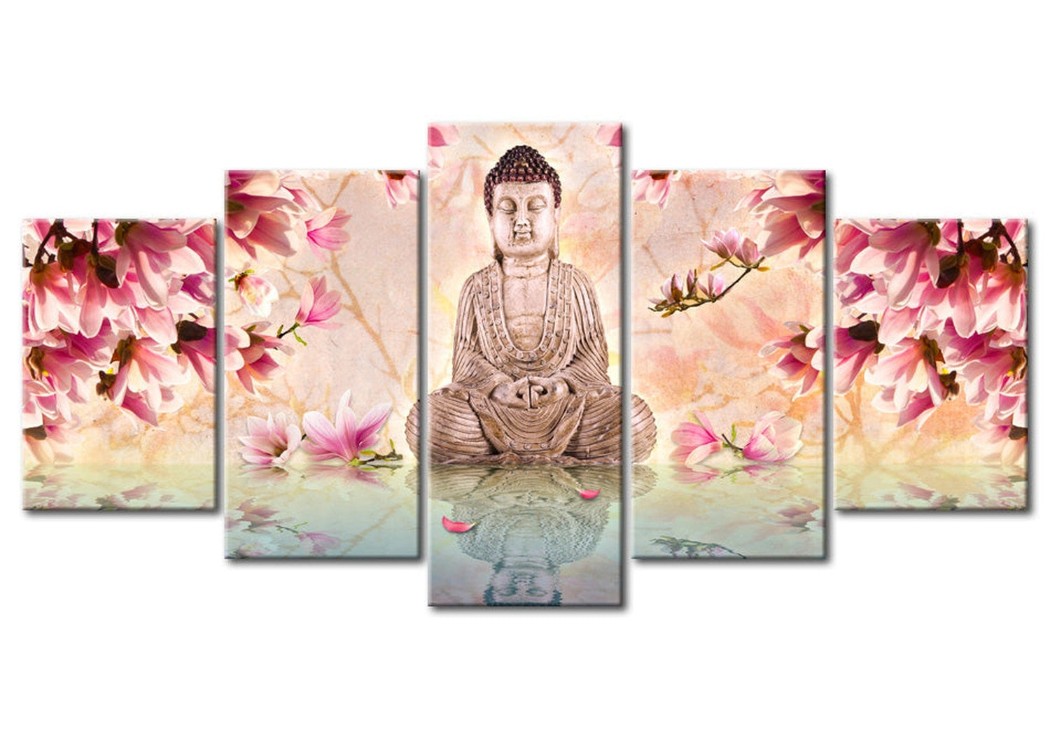 Spiritual Canvas Wall Art - Mindful Buddha Nature - 5 Pieces