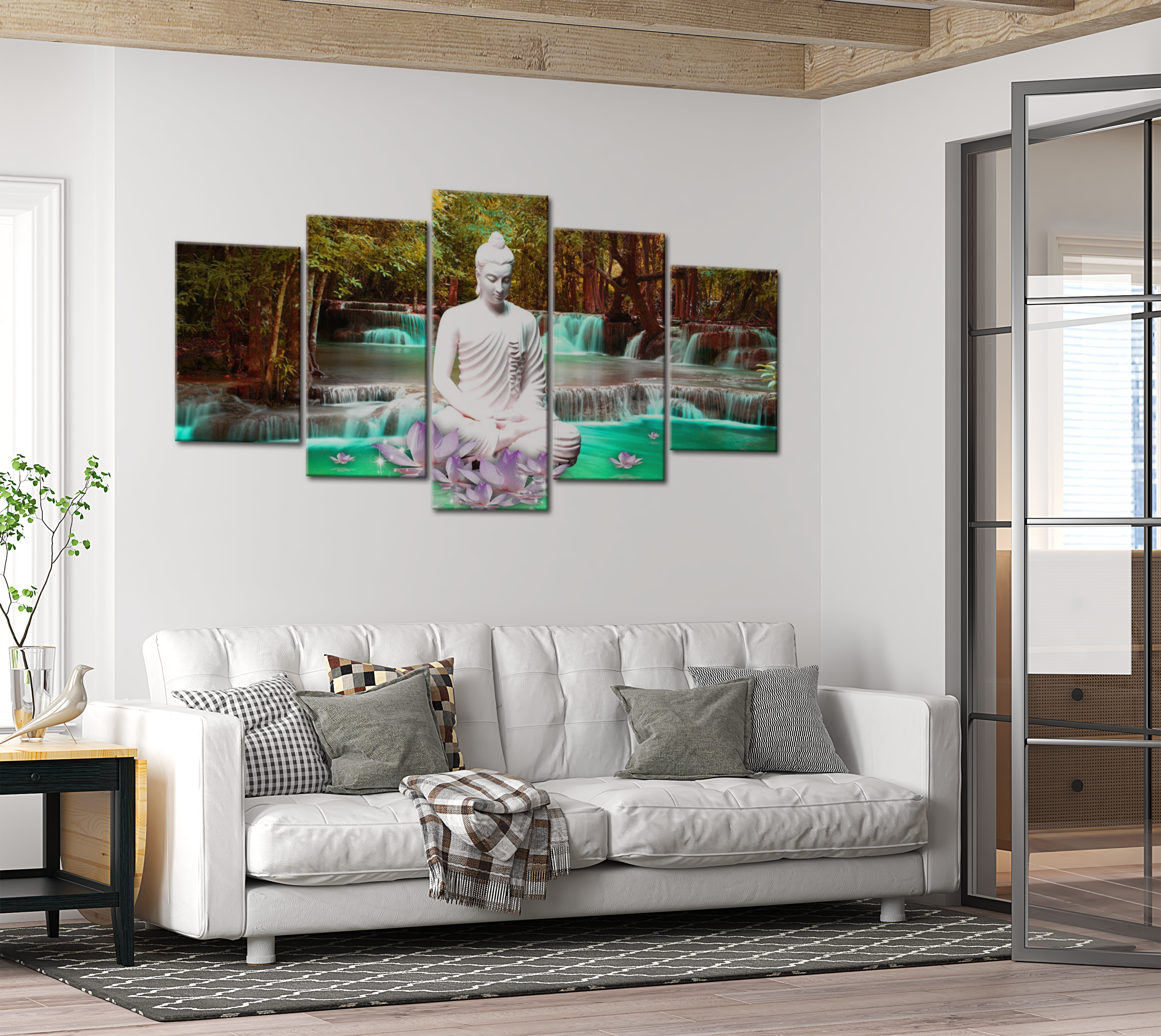 Stretched Canvas Zen Art - Nature Sanctuary 40"Wx20"H