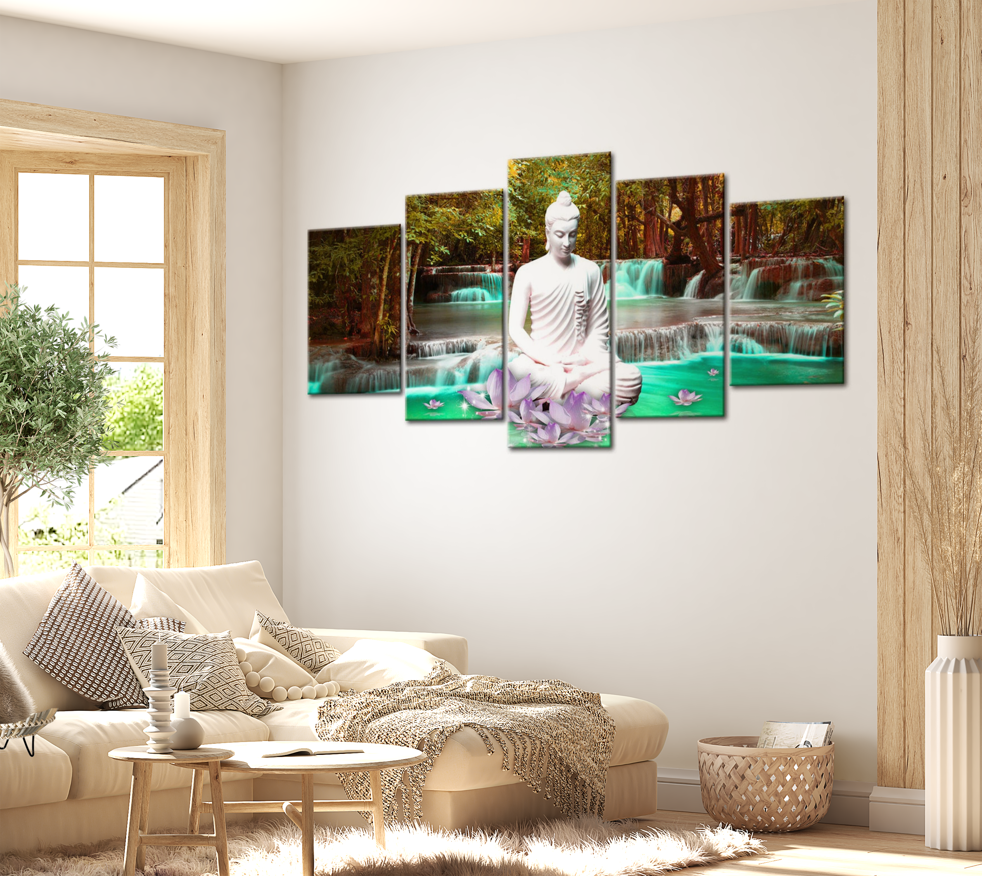 Stretched Canvas Zen Art - Nature Sanctuary 40"Wx20"H