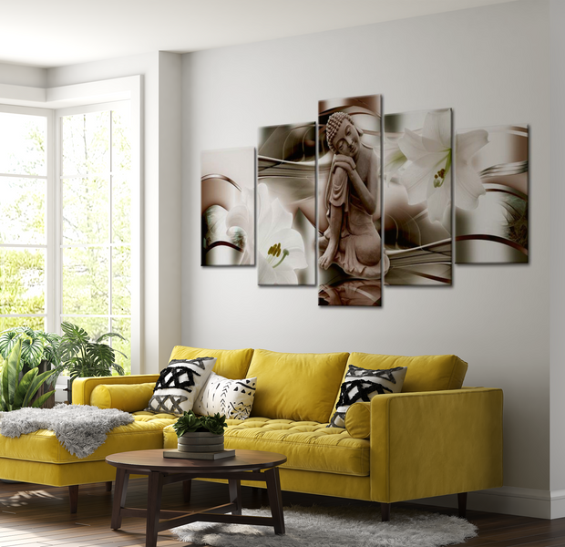 Spiritual Canvas Wall Art - Peaceful Buddha - 5 Pieces