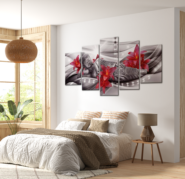 Spiritual Canvas Wall Art - Relaxing Buddha - 5 Pieces