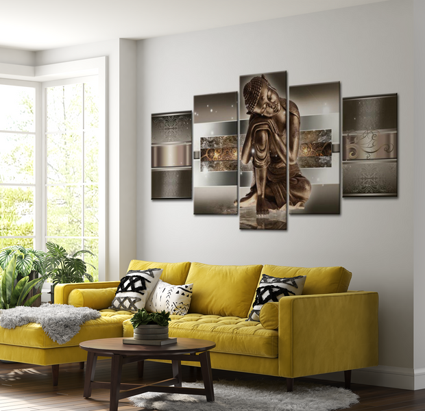 Spiritual Canvas Wall Art - Sleeping Buddha - 5 Pieces