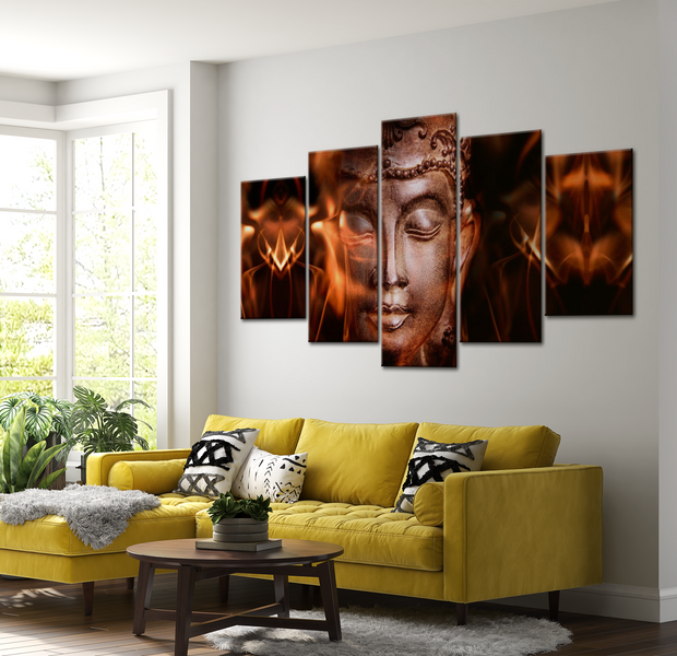 Spiritual Canvas Wall Art - The Great Buddha - 5 Pieces