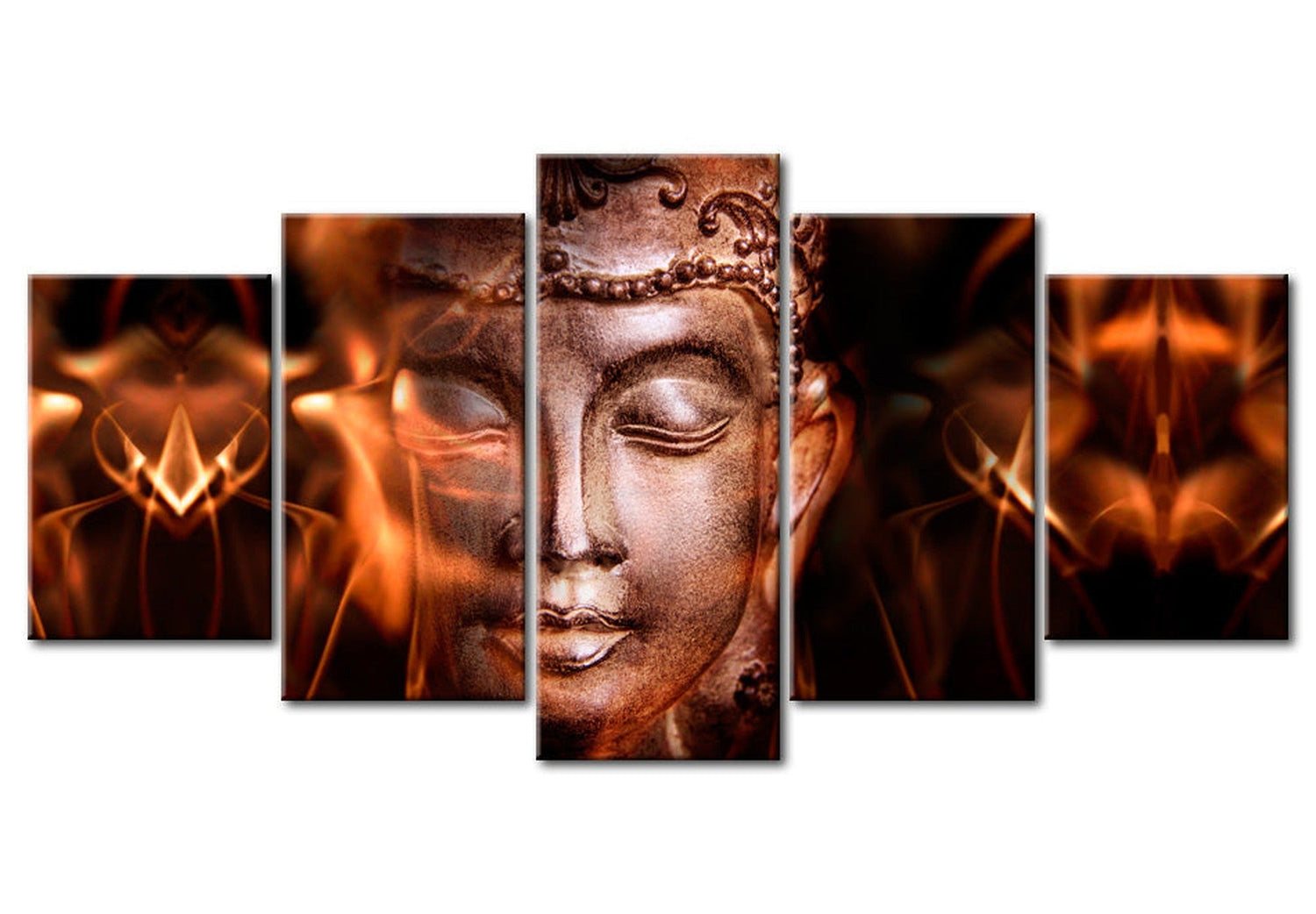 Spiritual Canvas Wall Art - The Great Buddha - 5 Pieces