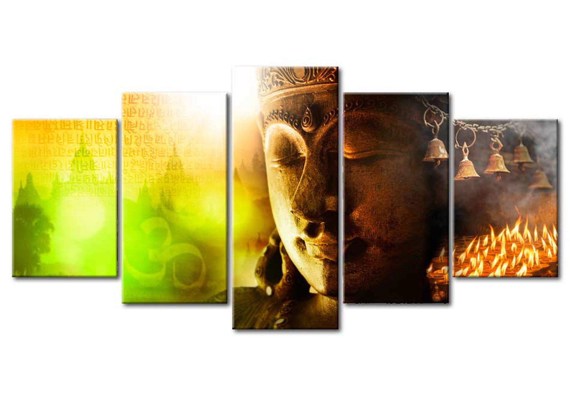 Spiritual Canvas Wall Art - The Power Of Peace - 5 Pieces