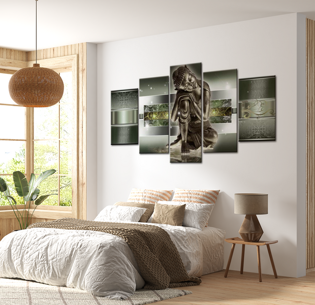 Spiritual Canvas Wall Art - Worthy Buddha - 5 Pieces