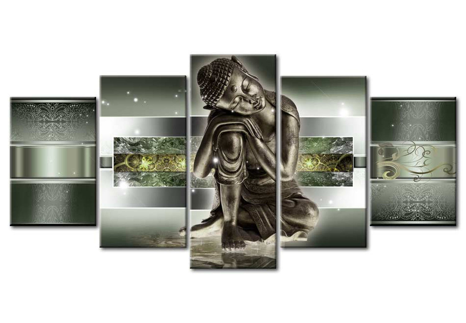 Spiritual Canvas Wall Art - Worthy Buddha - 5 Pieces