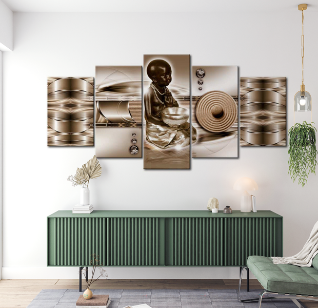 Spiritual Canvas Wall Art - Zen Calm Glimmers - 5 Pieces