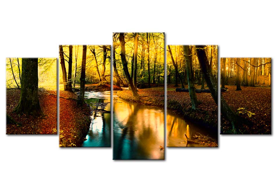 Stretched Canvas Landscape Art - Autumn Silence: Forest