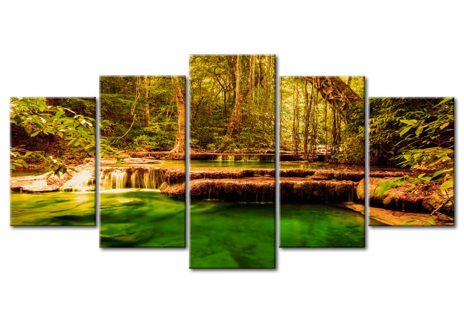Stretched Canvas Landscape Art - Beauty Of Nature: Waterfall