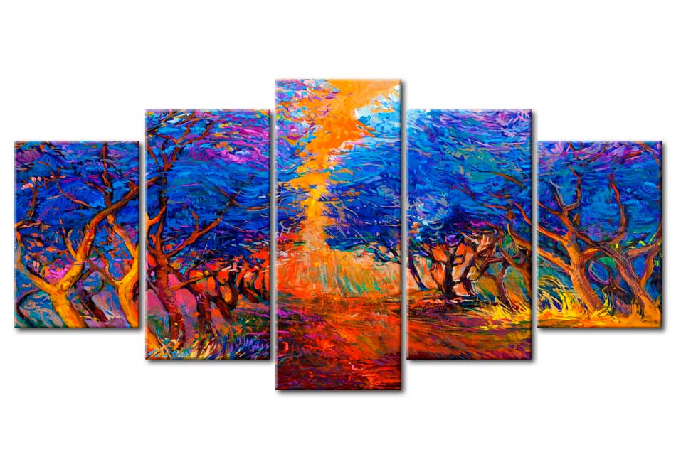 Stretched Canvas Landscape Art - Blue Valley