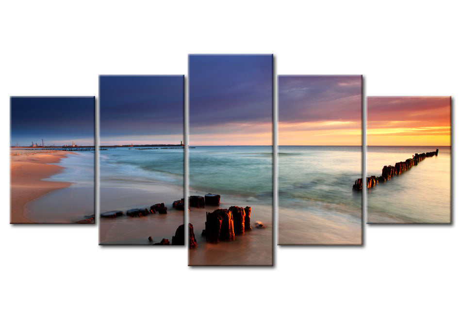 Stretched Canvas Landscape Art - Dawn By The Sea