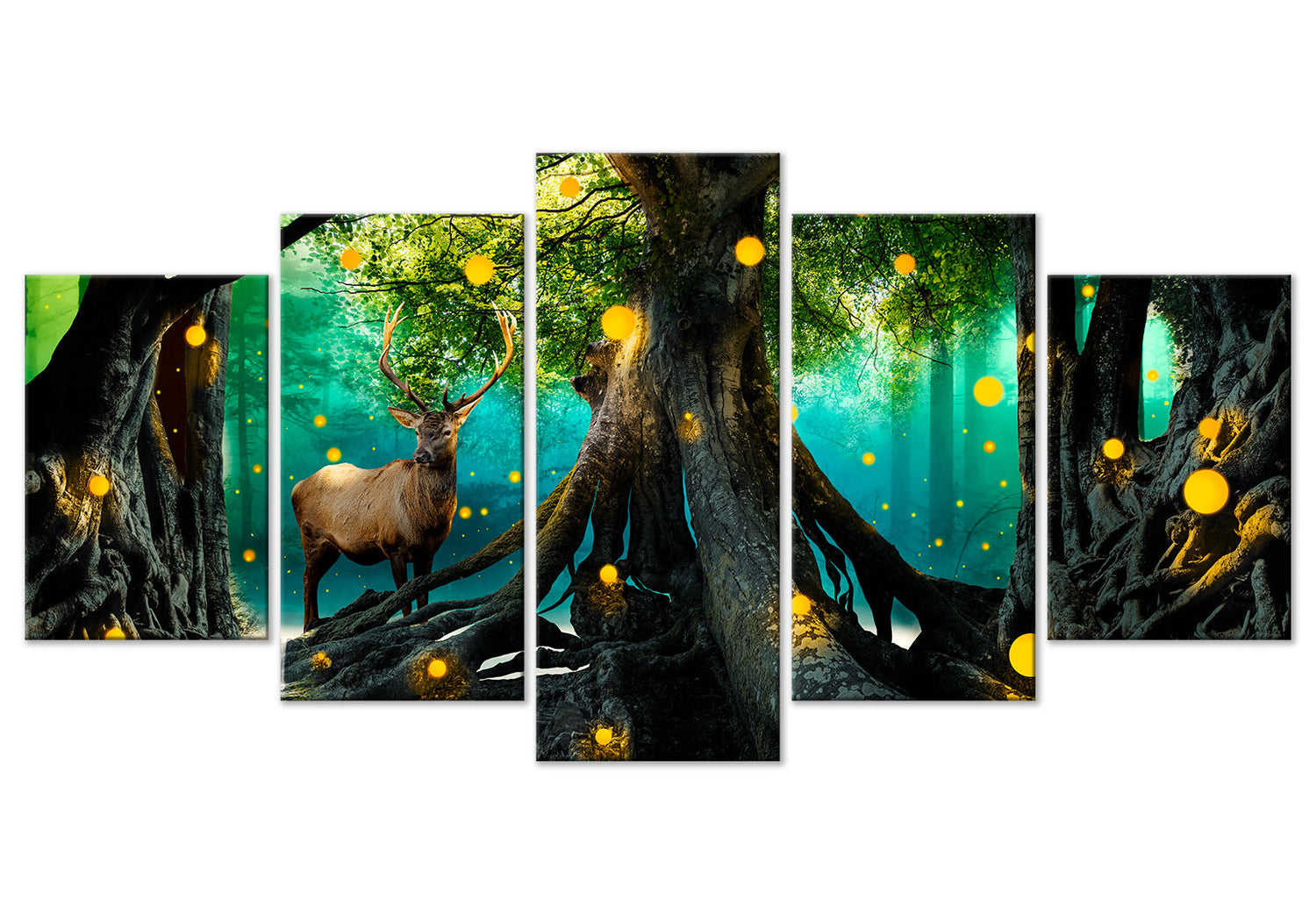 Stretched Canvas Landscape Art - Enchanted Forest 5 Piece