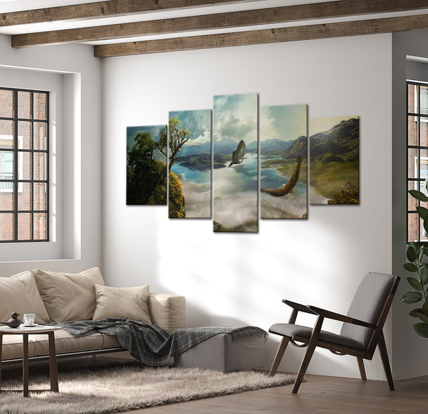 Stretched Canvas Landscape Art - Falcon's Flight